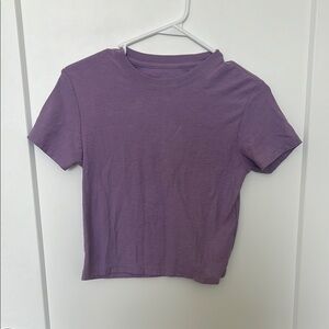 Purple Fitted Crop T-Shirt Short Sleeve